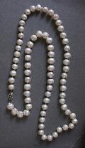 Long Row Of Cultered Pearls Long Row Of Cultered Pearls